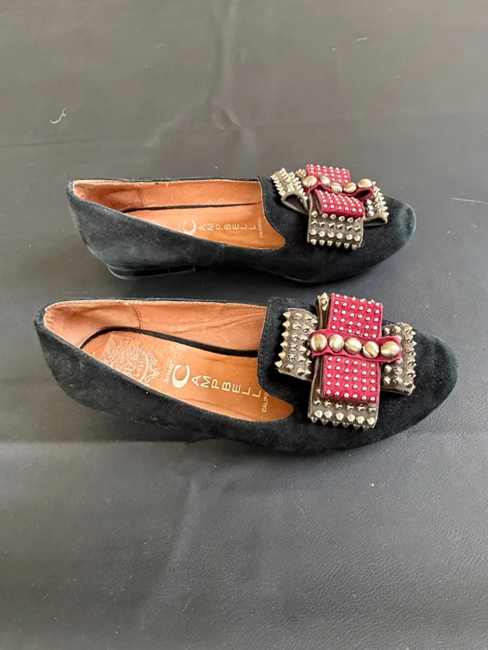 Jeffrey Campbell Ibiza Studded Suede Loafers Black Slip-On Flats Punk Boho EU 39 - Picture 7 of 11